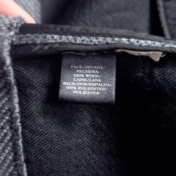 EILEEN FISHER Women’s Coat Gray Check Jacquard Open Front Wool Blend Pockets M - Picture 10 of 12